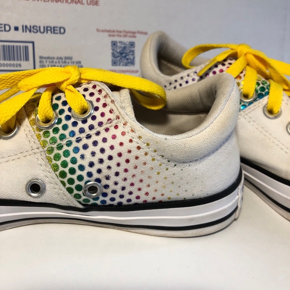 Vintage Women’s 7 Rainbow Polka Dot Low Top Converse All Stars RARE - Picture 6 of 8